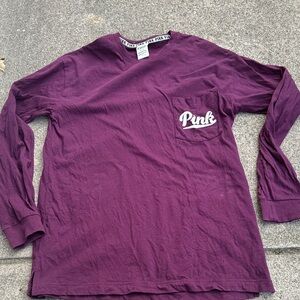 PINK Victoria's Secret Purple Long Sleeve Tee size med lightly worn